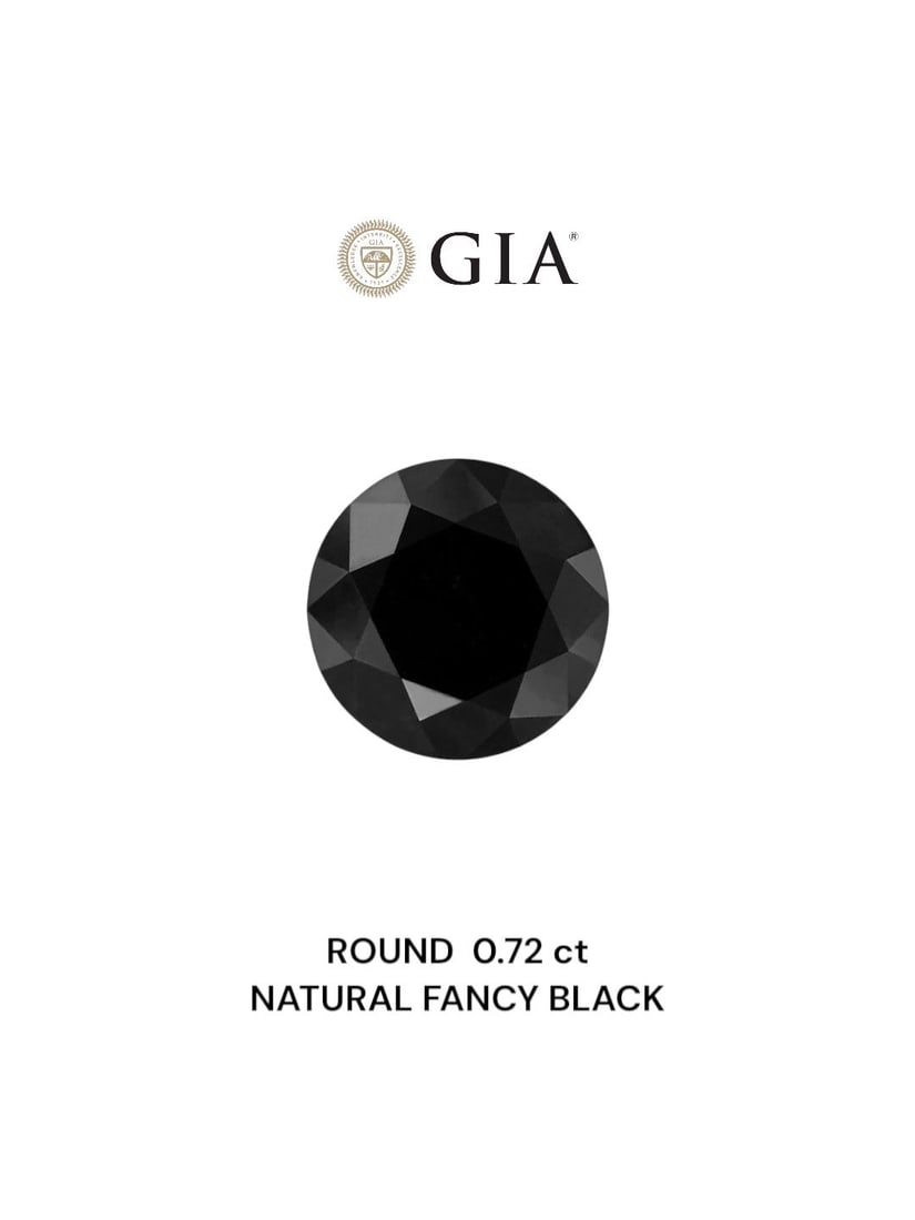 Loose Diamond - ROUND 0.72ct Fancy Black VVS2: Loose Diamond - ROUND 0.72ct Fancy Black VVS2 Source: Natural Shape: ROUND Carats: 0.72 Color: Fancy Black Certification: GIA Video: