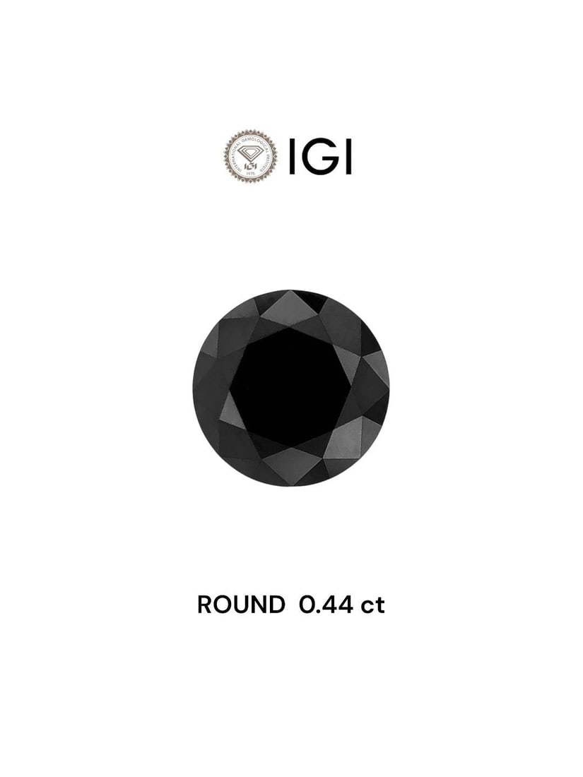 Loose Diamond - ROUND 0.44ct Black: Loose Diamond - ROUND 0.44ct Black Source: Natural Shape: ROUND Carats: 0.44 Color: Black Certification: IGI Video: