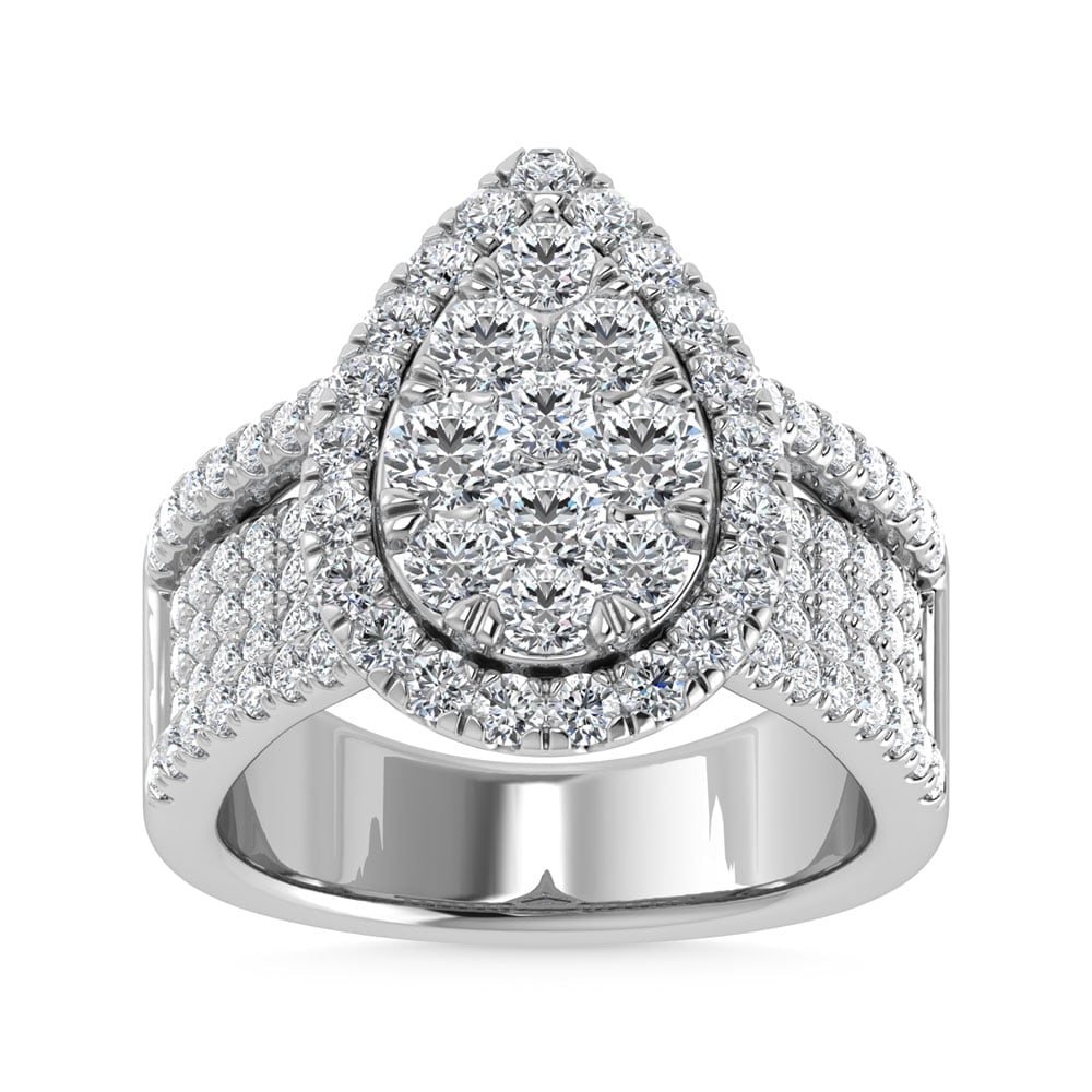 14K White Gold Diamond 2 1/2 Ct.Tw. Engagement Ring: 14K White Gold Diamond 2 1/2 Ct.Tw. Engagement Ring 14k White Gold Stone Color: G-h Stone Clarity: I1-i2 Each ring is presented in standard size 6.5. Complimentary resizing is available between sizes 