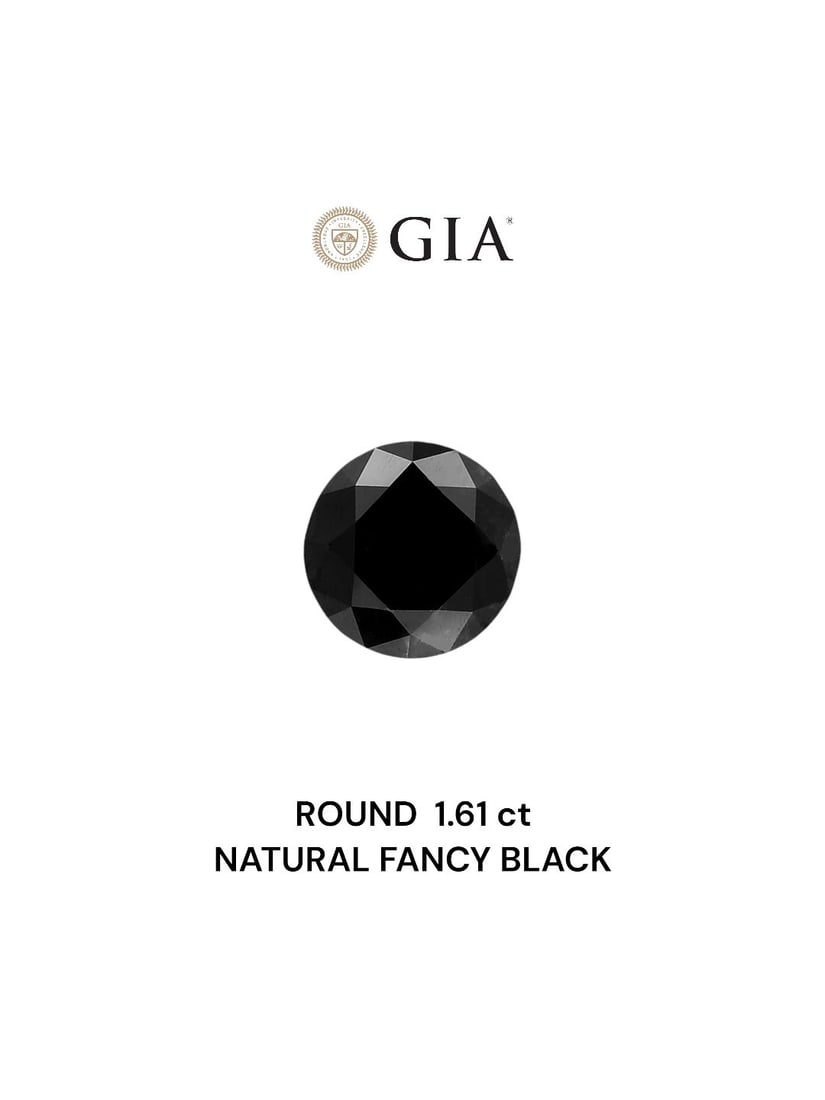 Loose Diamond - ROUND 1.61ct Fancy Black VVS2: Loose Diamond - ROUND 1.61ct Fancy Black VVS2 Source: Natural Shape: ROUND Carats: 1.61 Color: Fancy Black Certification: GIA Video: