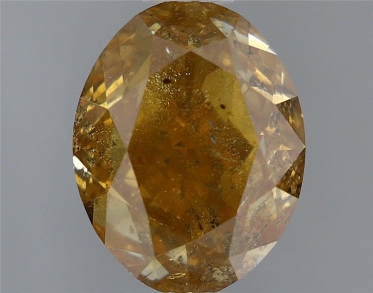 Loose Diamond - OVAL 2.01ct Fancy Deep Brownish Orangey Yellow I2