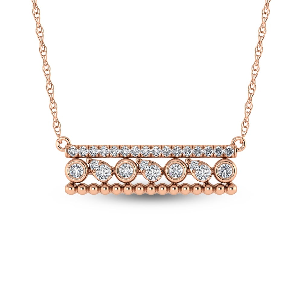 14K Rose Gold Diamond 3/8 Ct.Tw. Fashion Necklace