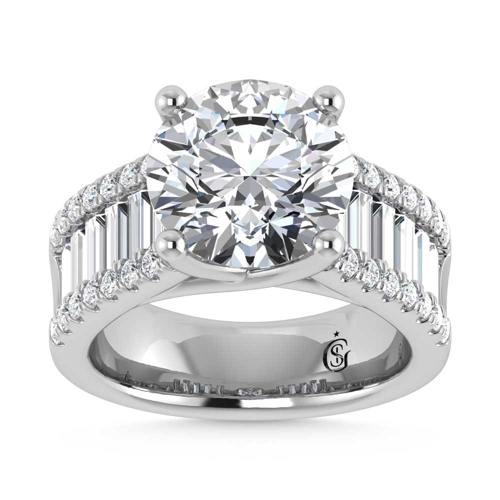 14K White Gold Lab Grown Diamond 4 1/6 Ct.Tw. Engagement Ring (IGI Certified Center 3ct) (1 of 4)