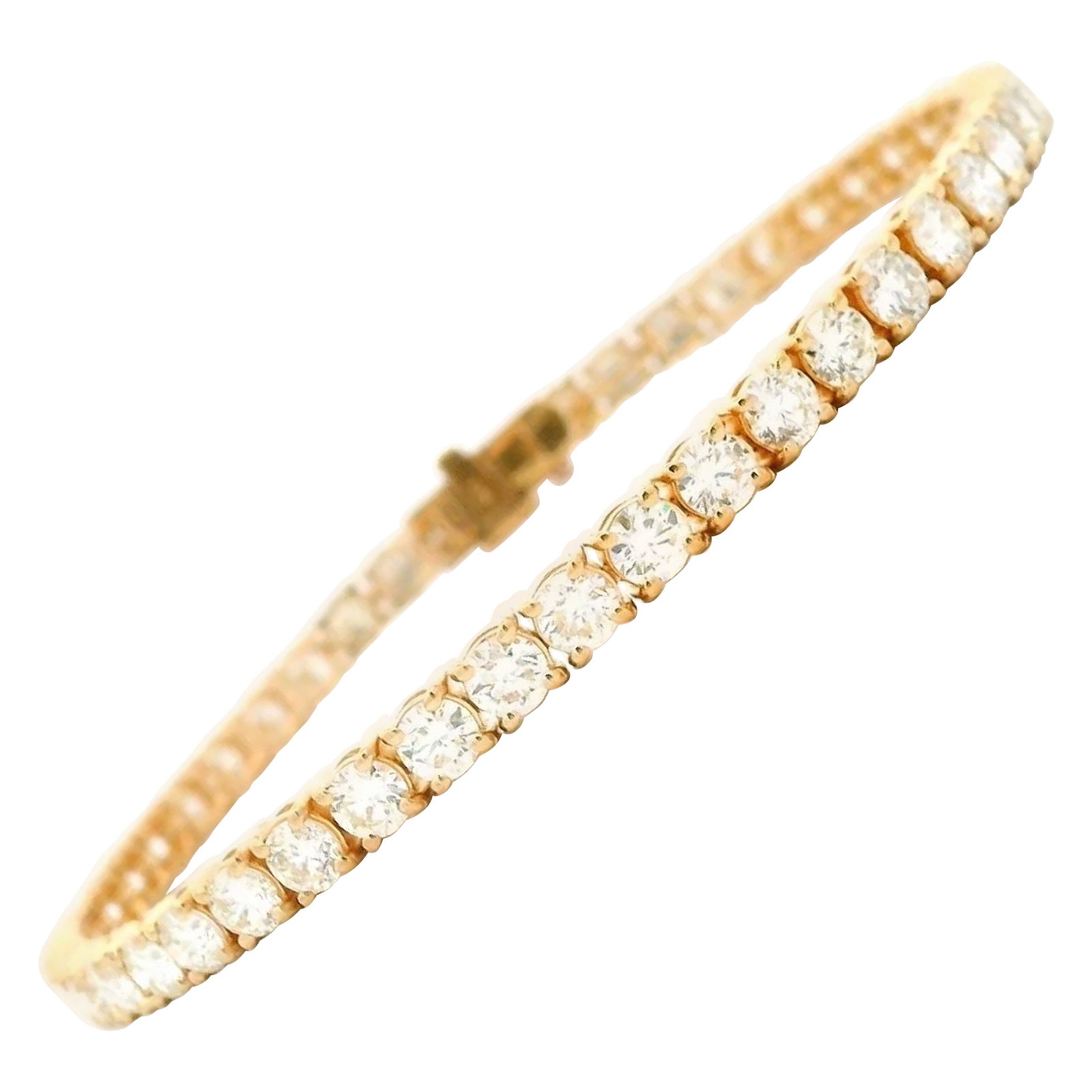 6.72ct Diamond Tennis Bracelet 18k Yellow Gold GIA Appraised