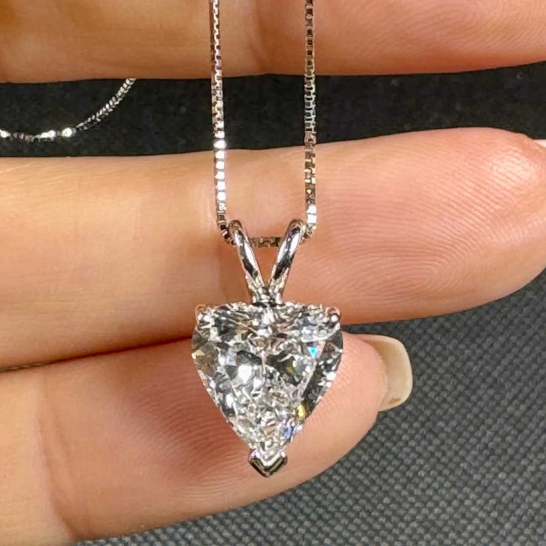 18K White Gold GIA Certified 4.13 Ct Heart Diamond Pendant Platinum Chain