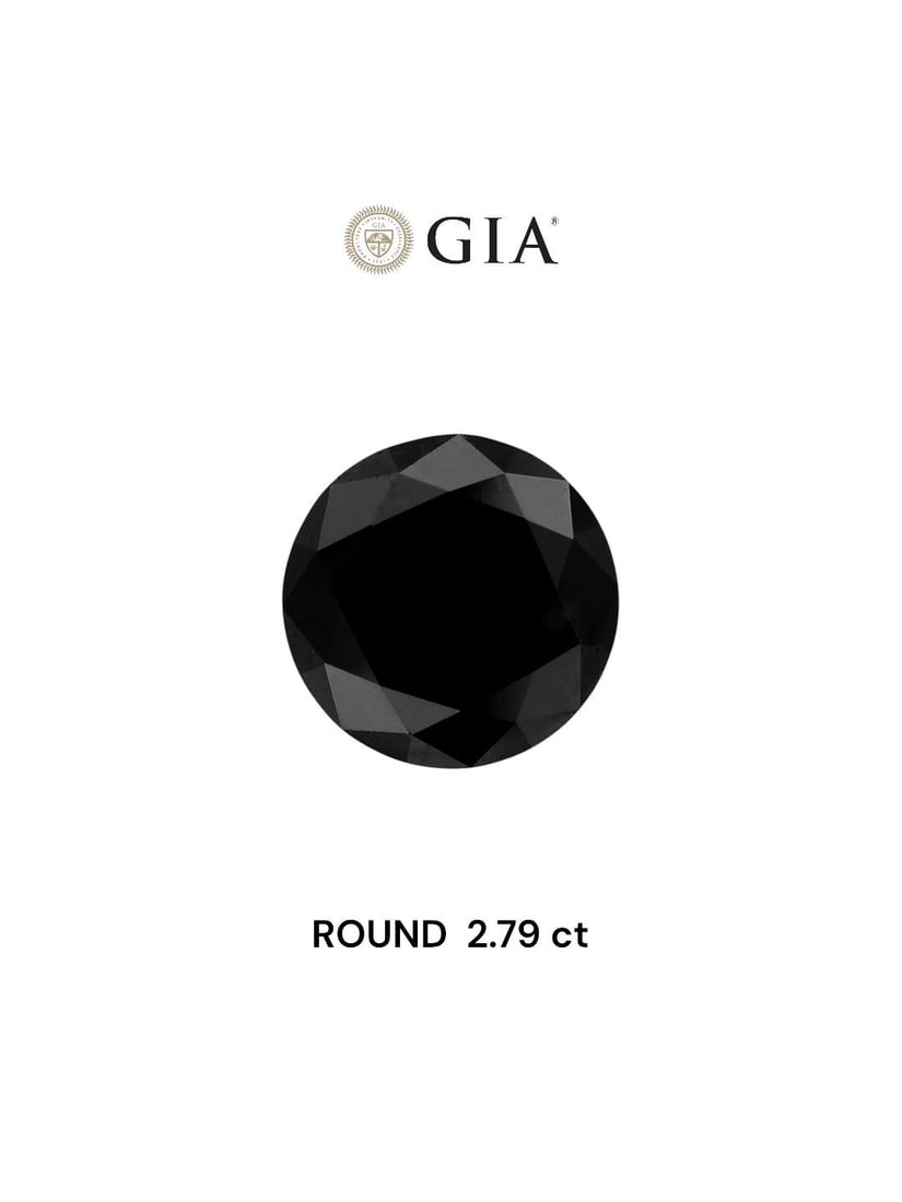 Loose Diamond - ROUND 2.79ct Fancy Black VVS2