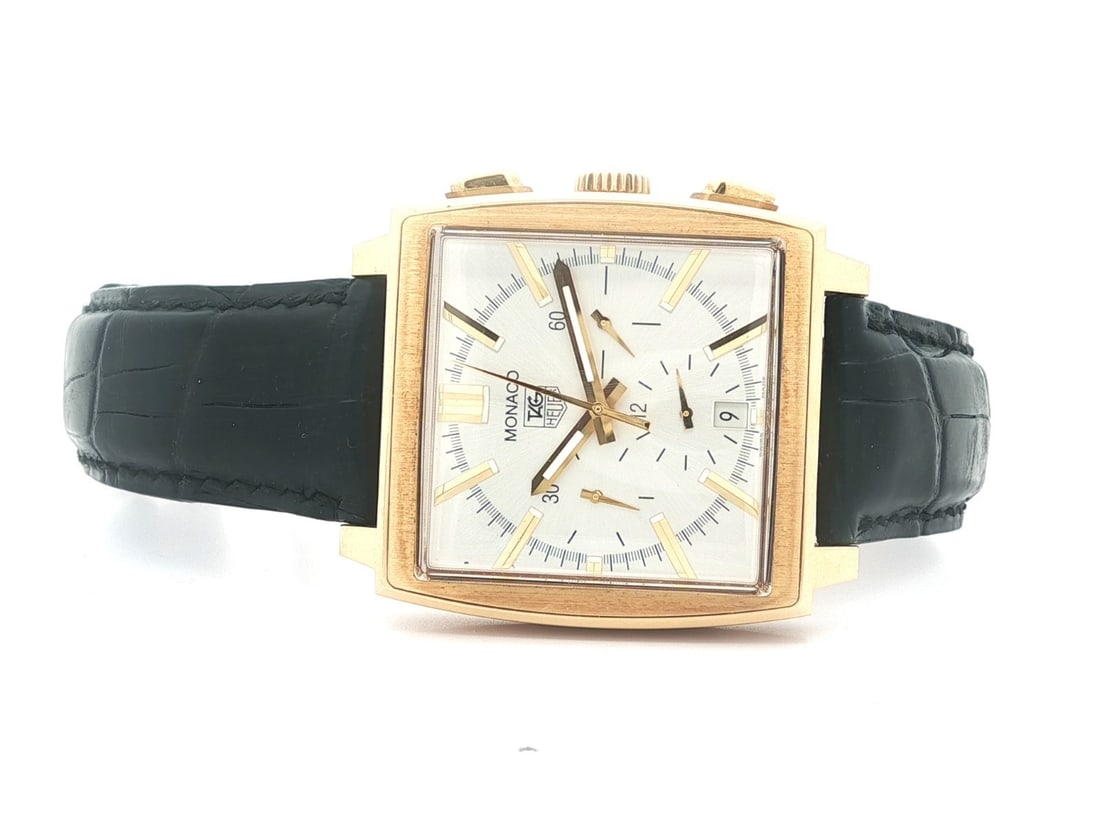 TAG Heuer Monaco 38mm 18k Yellow Gold Automatic Chronometer Men's Watch CW5140 (1 of 8)
