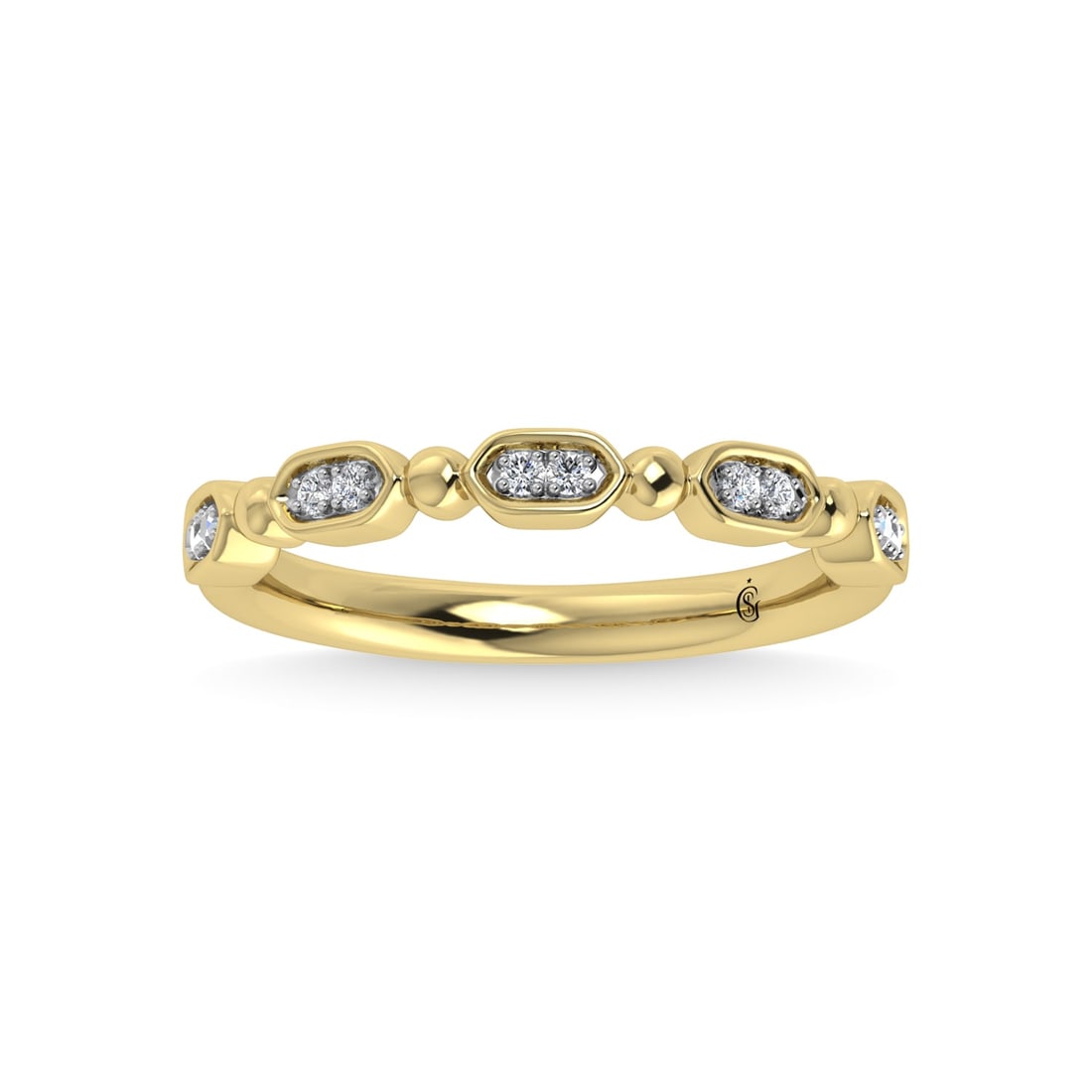 10K Yellow Gold Diamond 1/20 Ct.Tw. Stackable Band