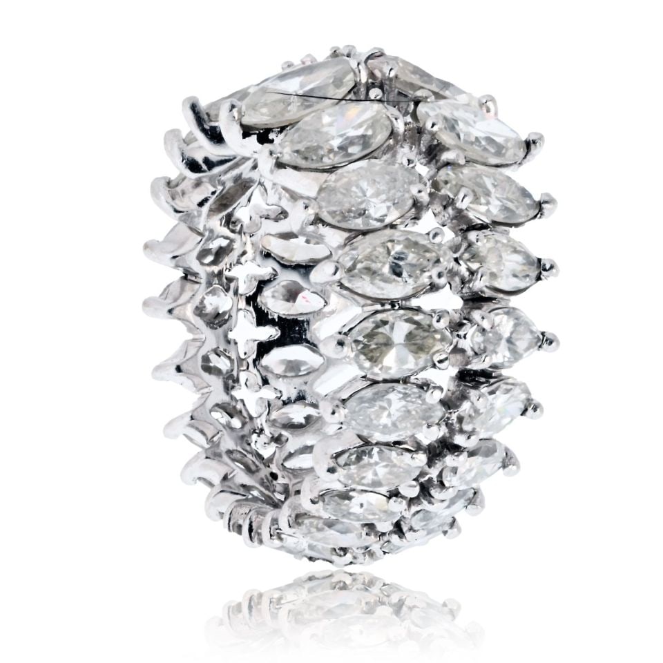 Platinum 8.00ct Marquise Diamond Eternity Band Size 5.75