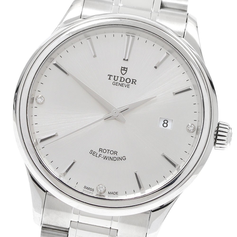 TUDOR Style Date 12700 Mens Automatic Wristwatch 3P Diamond: TUDOR Style Date 12700 Mens Automatic Wristwatch 3P Diamond Pre-owned TUDOR men's automatic wristwatch from the Style Date 3P Diamond line. This Swiss-made watch is presented as a wristwatch and refle
