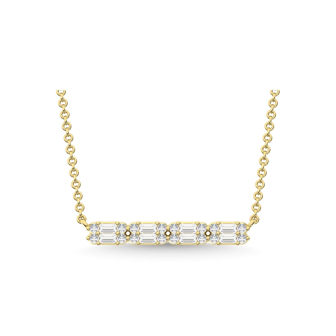 14K Yellow Gold Diamond 1/4 Ct.Tw. Fashion Necklace: 14K Yellow Gold Diamond 1/4 Ct.Tw. Fashion Necklace 14k Yellow Gold Stone Color: G-h Stone Clarity: I1 Unless otherwise specified, pendants that include a chain are paired with our standard 18-inch le