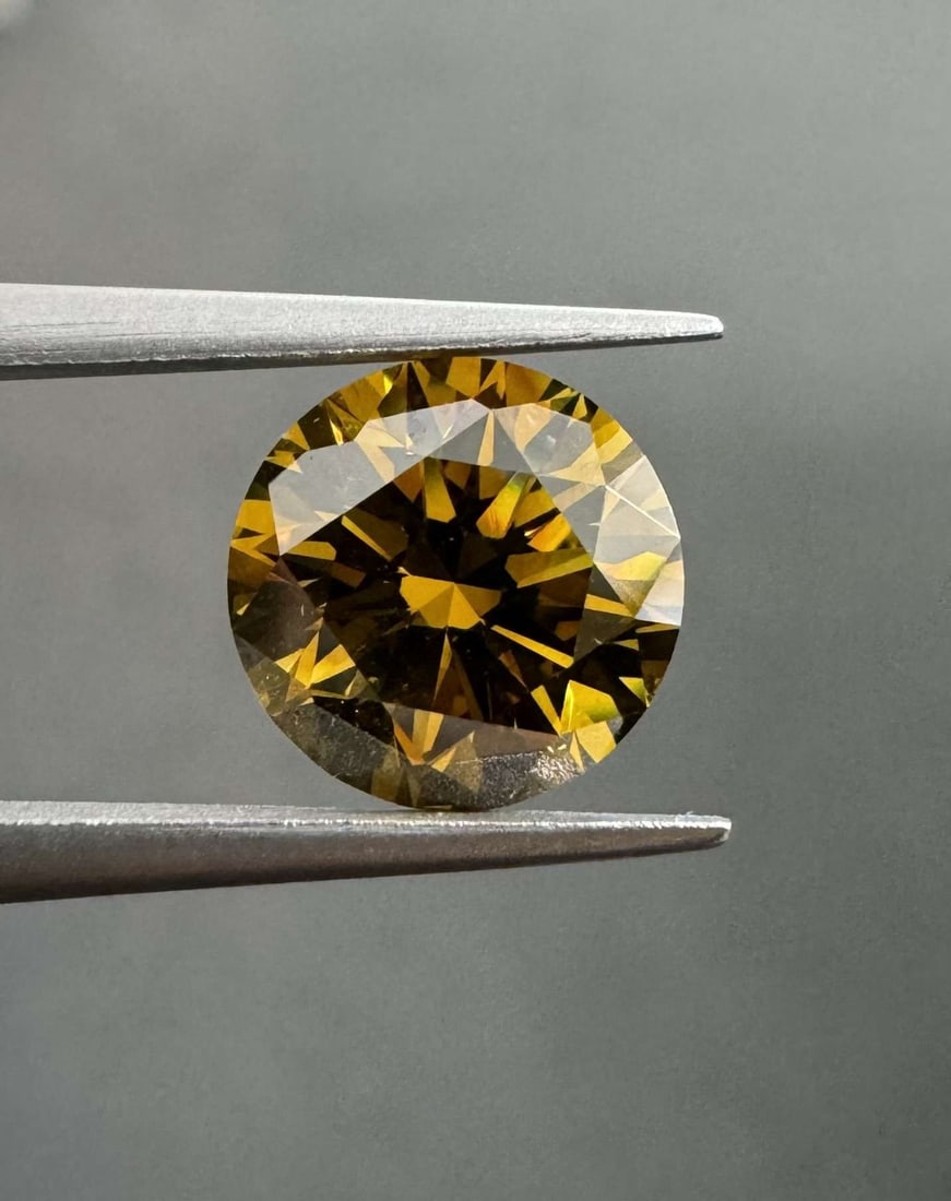 Loose Diamond - ROUND 2.05ct Fancy Deep Brownish Yellow VVS2