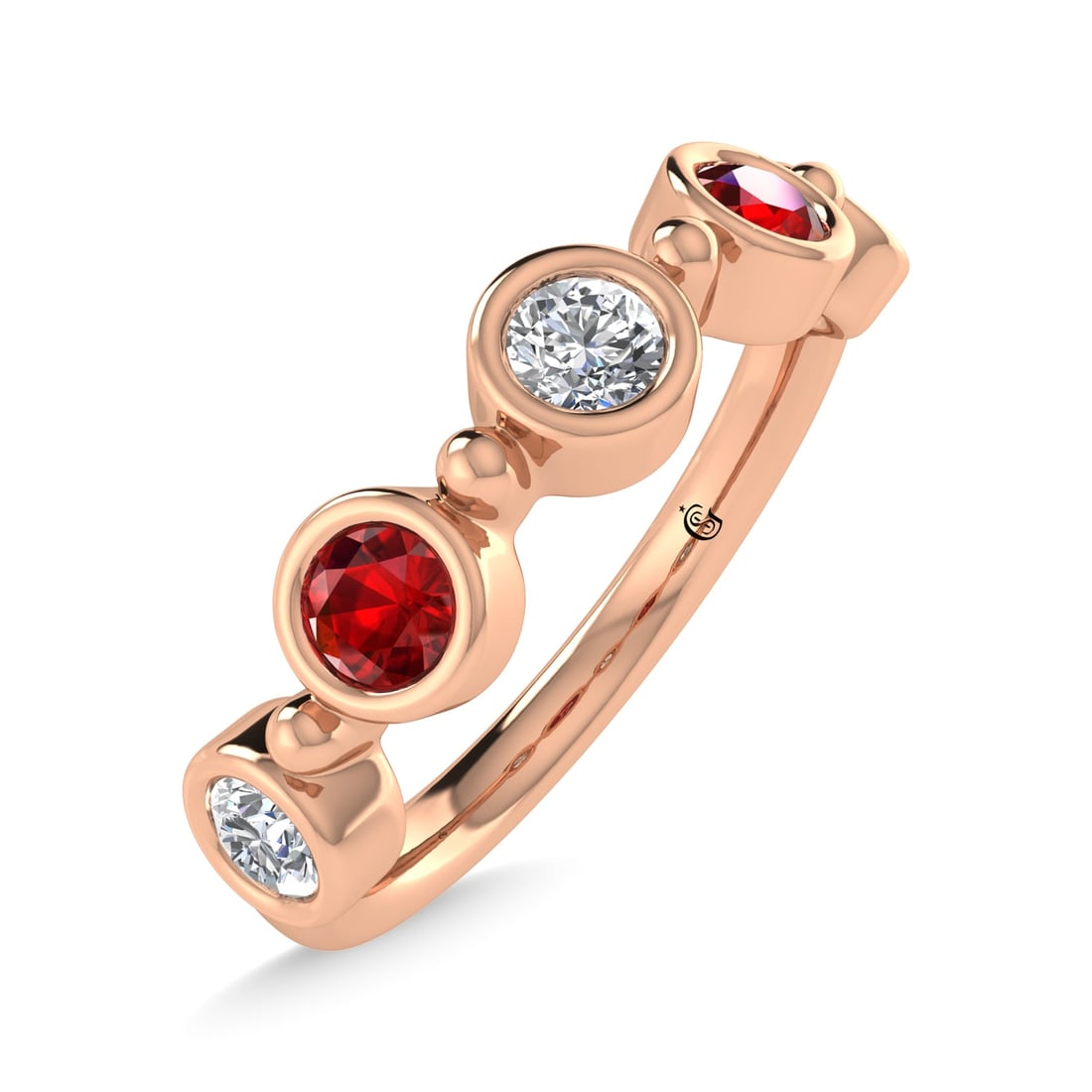 14K Rose Gold Diamond 5/8 Ct.Tw. Stackable Band - 3