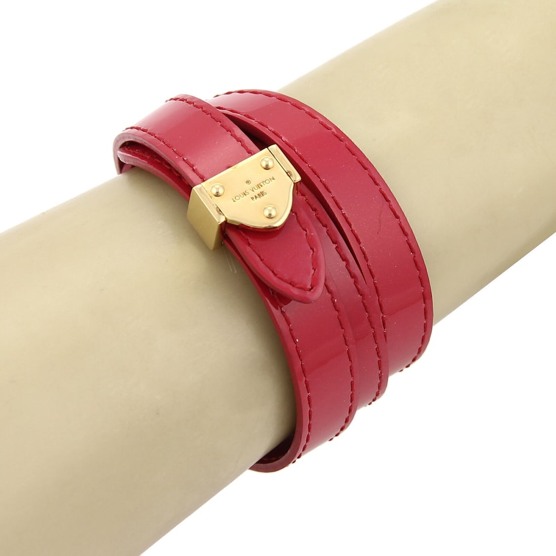 Louis Vuitton Vernis Pink Wrap Bracelet 21 Inch Signed (1 of 5)