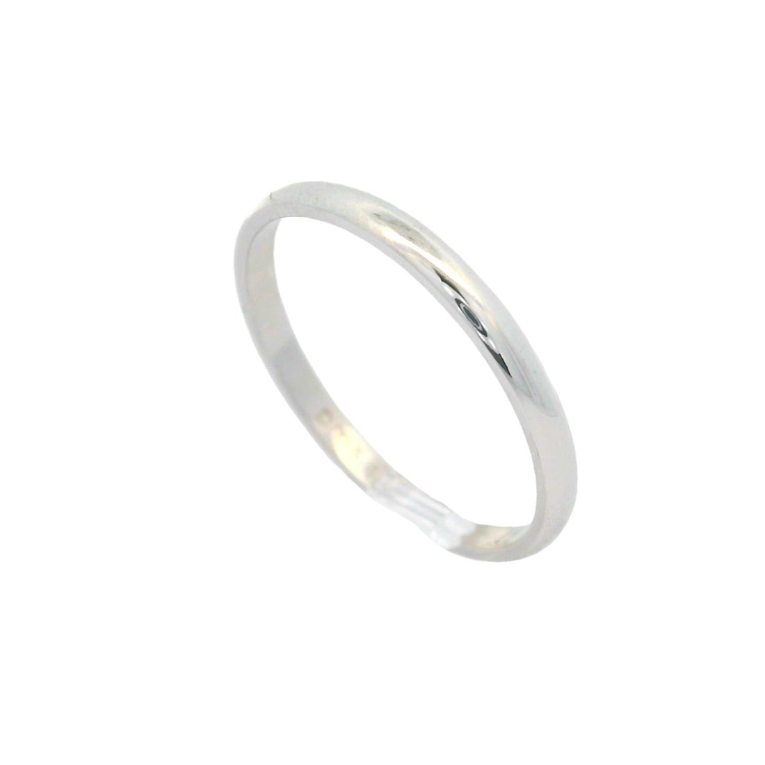 14k White Gold 2mm Plain Dome Stackable Wedding Band Ring (1 of 6)