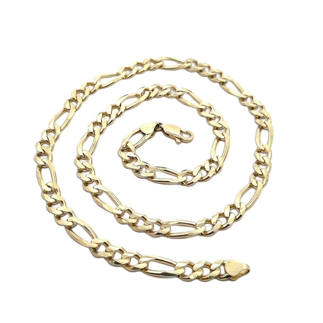 14k Yellow Gold 20 Inch Italian Figaro Link Necklace Lobster Claw (1 of 4)