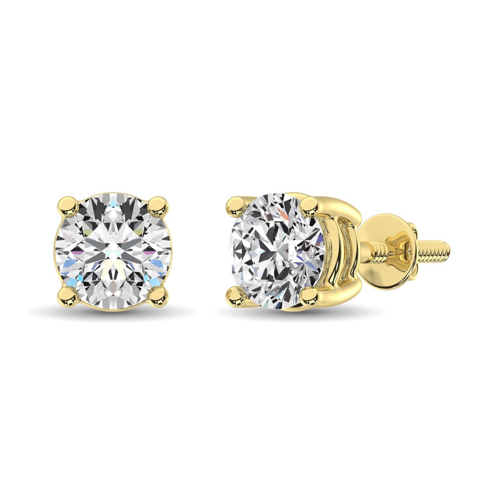 14K Yellow Gold 1/2 Ct.TY. Premium Diamond Stud Earrings: 14K Yellow Gold 1/2 Ct.TY. Premium Diamond Stud Earrings 14K Yellow gold 4 prong stud Earrings set Yith 2 brilliant cuts premium qualitydiamond weighting 1/2 Ct. 14k Yellow Gold Stone Color: Gh Stone 