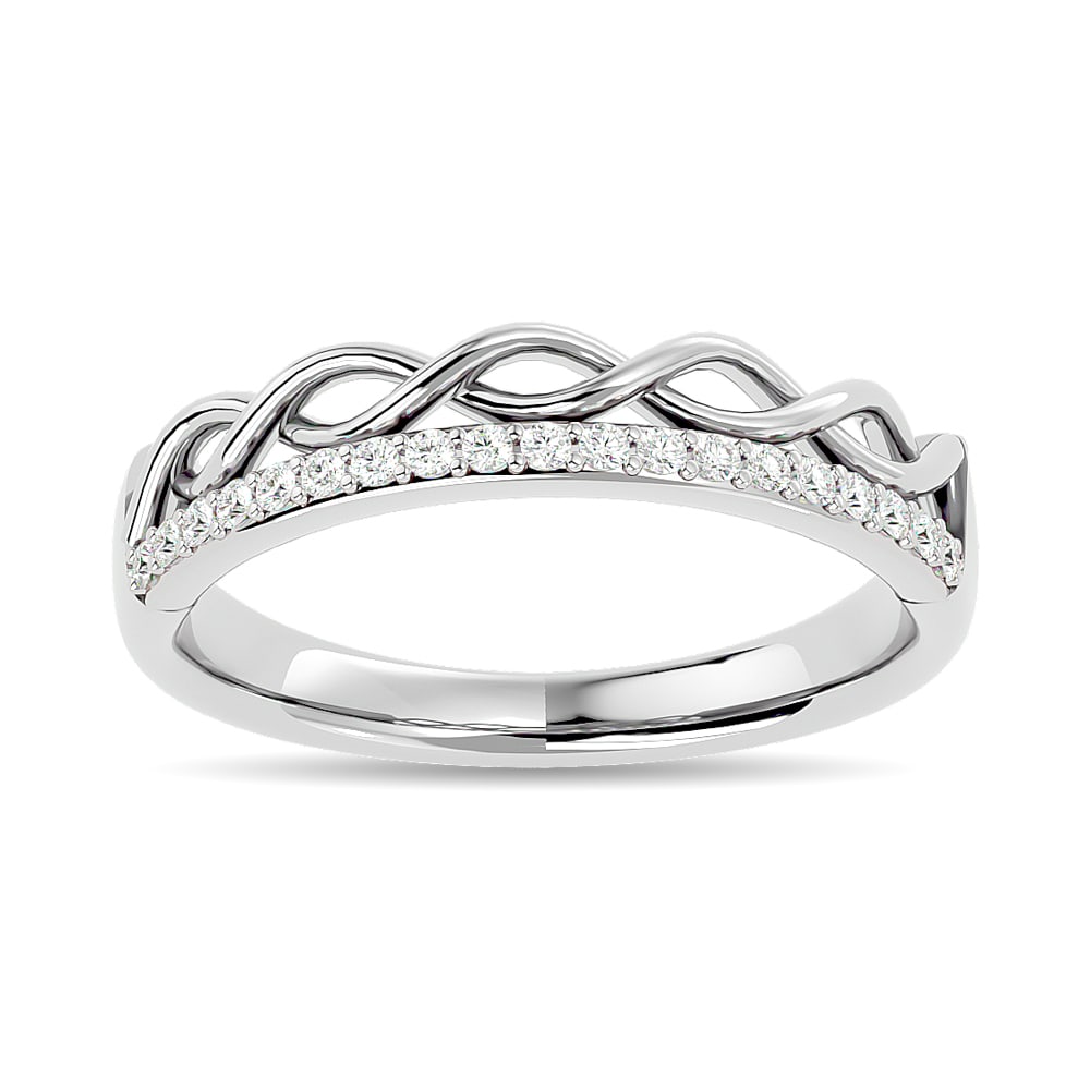 Diamond 1/8 Ct.tw Stackable Ring in 14K White Gold: Diamond 1/8 Ct.tw Stackable Ring in 14K White Gold 14k White Gold Stone Color: Gh Stone Clarity: Si2 Each ring is presented in standard size 6.5. Complimentary resizing is available between sizes 510 