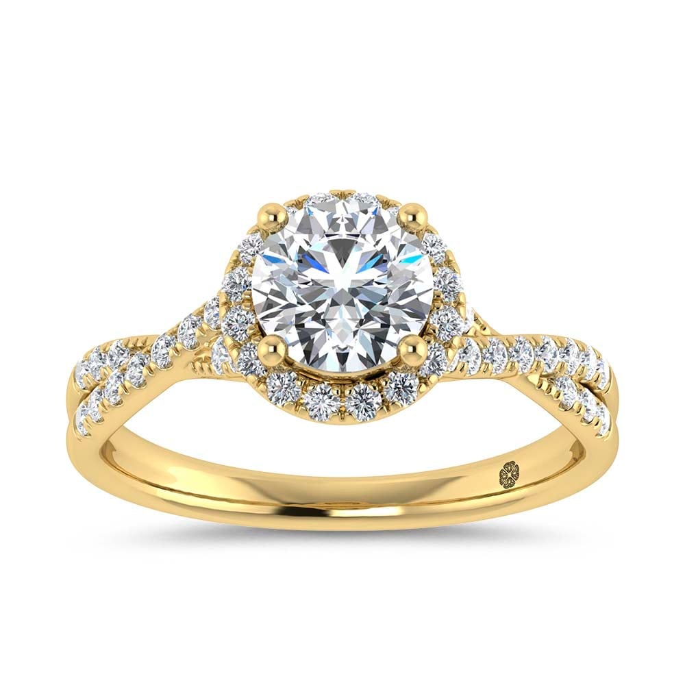 10K Yellow Gold Lab Grown Diamond 1 1/4 Ct.Tw. Engagement Ring: 10K Yellow Gold Lab Grown Diamond 1 1/4 Ct.Tw. Engagement Ring Celebrate your forever moment with the timeless brilliance of our Halo Diamond Engagement Ring. This exquisite piece features a stunning 