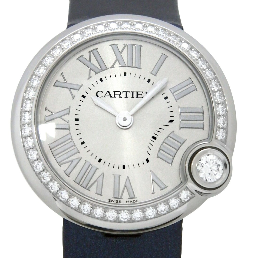 Cartier Women's Ballon Blanc Diamond Wristwatch W4BL0003: Cartier Women's Ballon Blanc Diamond Wristwatch W4BL0003 This is a pre-owned Cartier Ballon Blanc de Cartier Diamond W4BL0003 wristwatch designed for women. Crafted in Switzerland, this elegant timepi
