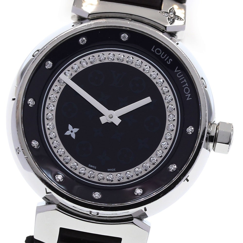 Louis Vuitton Tambour Disc Amarante Diamant MM Q1319 Wristwatch (1 of 7)