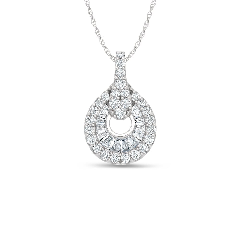 14K White Gold Lab Grown Diamond 2 Ct.Tw. Fashion Pendant