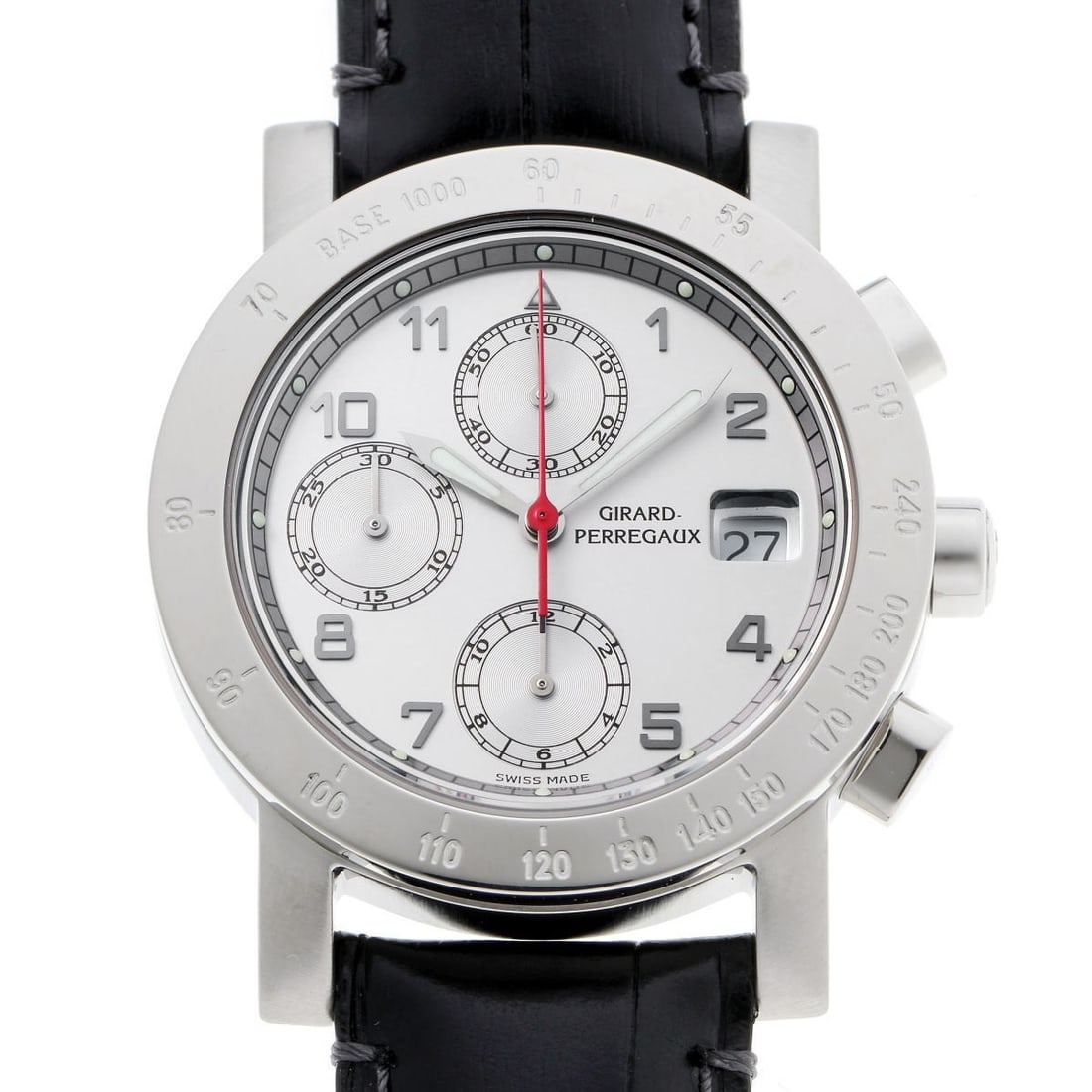 Girard Perregaux GP7000 stainless steel chronograph automatic wristwatch Ref 7000: Girard Perregaux GP7000 stainless steel chronograph automatic wristwatch Ref 7000 This Girard-Perregaux GP7000 Chronograph is a Swiss-made men's wristwatch featuring an automatic Cal.8000-564 movement