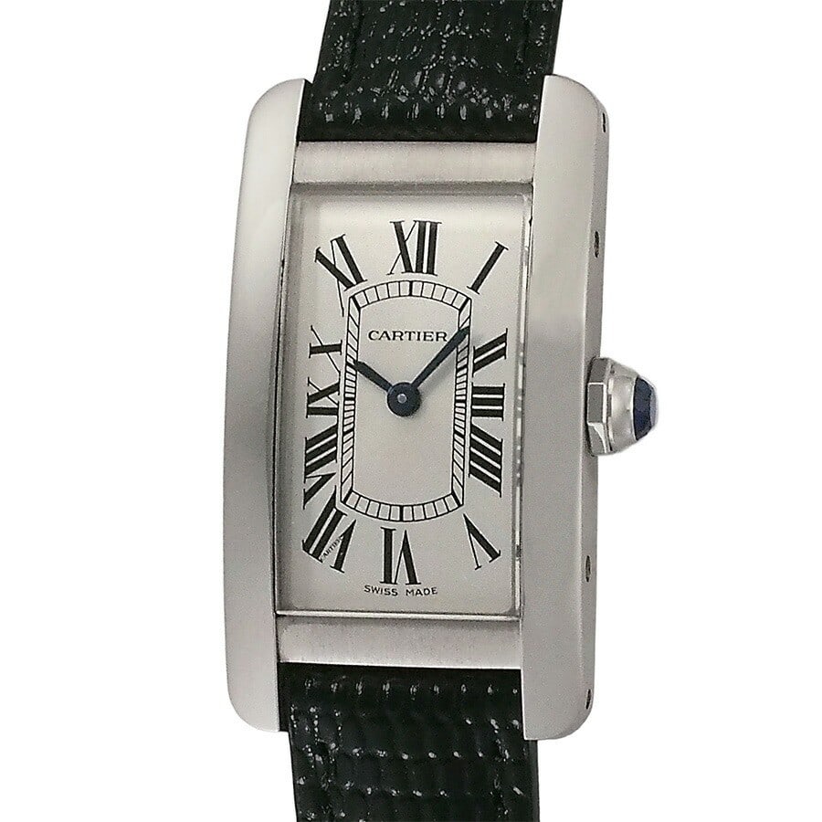 Cartier Tank Americaine SM Women's Stainless Steel Quartz Wristwatch: Cartier Tank Americaine SM Women's Stainless Steel Quartz Wristwatch This Cartier Tank Americaine SM WSTA0043 is a sophisticated wristwatch crafted in stainless steel and designed for women. Featuring