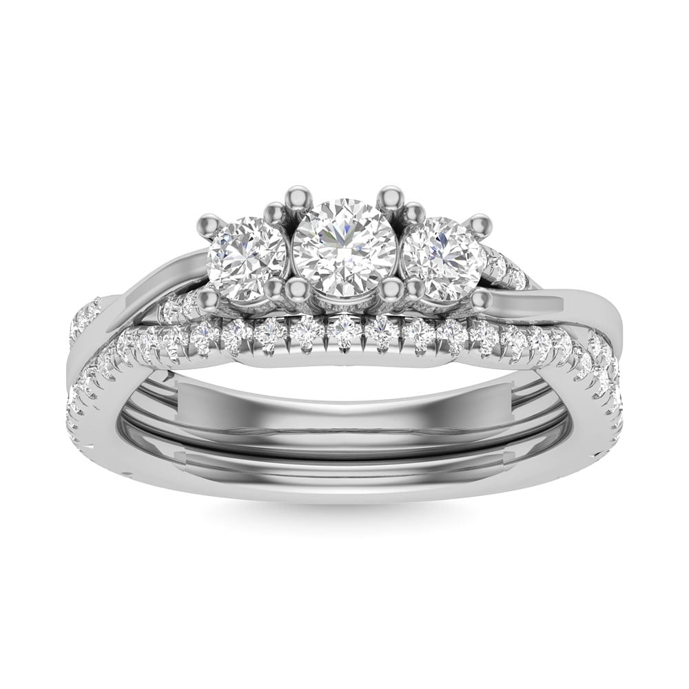 Diamond 1 Ct.Tw. Oval Cut Bridal Ring in 14K White Gold: Diamond 1 Ct.Tw. Oval Cut Bridal Ring in 14K White Gold Diamond 1 Ct.Tw. Oval Cut Bridal Ring in 14K White Gold 14k White Gold Stone Color: G-h Stone Clarity: I1 Each ring is presented in standard siz