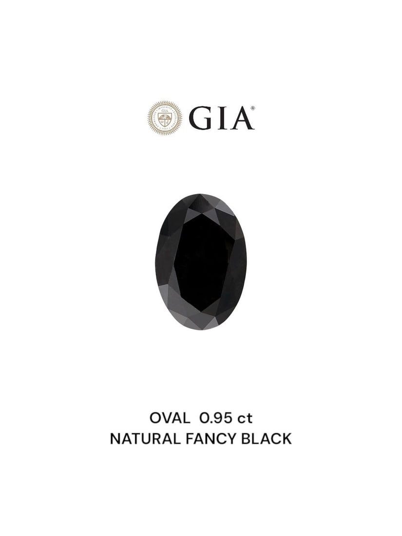 Loose Diamond - OVAL 0.95ct Fancy Black VVS2: Loose Diamond - OVAL 0.95ct Fancy Black VVS2 Source: Natural Shape: OVAL Carats: 0.95 Color: Fancy Black Certification: GIA Video: