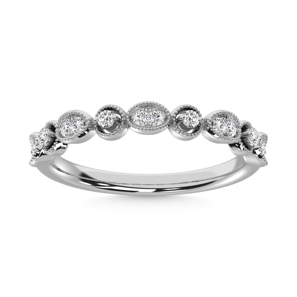 14K White Gold Diamond 1/6 Ct.Tw. Stack Band