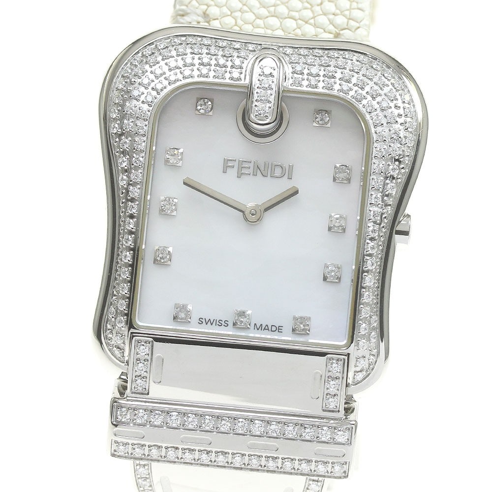 FENDI Be Fendi 3800G mens quartz wristwatch with 11P diamond bezel: FENDI Be Fendi 3800G mens quartz wristwatch with 11P diamond bezel FENDI 3800G Be Fendi 11P Diamond Bezel Quartz men's wristwatch in pre-owned condition. The watch is identified as a Swiss-made FENDI 