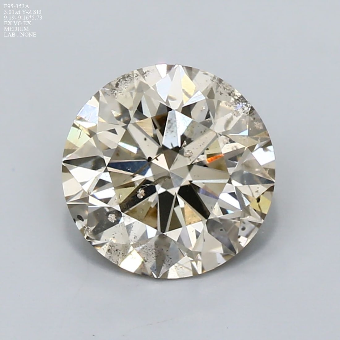 Loose Diamond - ROUND 3.01ct Y-Z I1