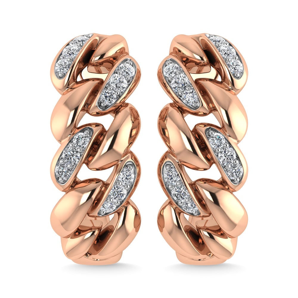 Diamond 1/10 Ct.Tw. J Earrings in 10K Rose Gold