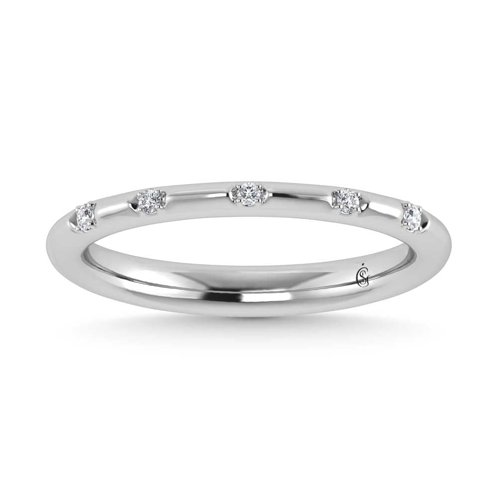 14K White Gold Lab Grown Diamond 1/20 Ct.Tw. Stack Band: 14K White Gold Lab Grown Diamond 1/20 Ct.Tw. Stack Band 14K White Gold Lab Grown Diamond 1/20 Ct.Tw. Stack Band 14k White Gold Stone Color: D-f Stone Clarity: Vs Each ring is presented in standard siz