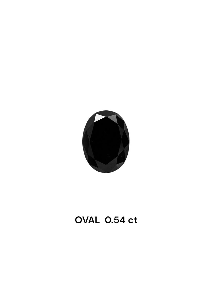 Loose Diamond - OVAL 0.54ct Fancy Black VVS2: Loose Diamond - OVAL 0.54ct Fancy Black VVS2 Source: Natural Shape: OVAL Carats: 0.54 Color: Fancy Black Certification: NONE Video: