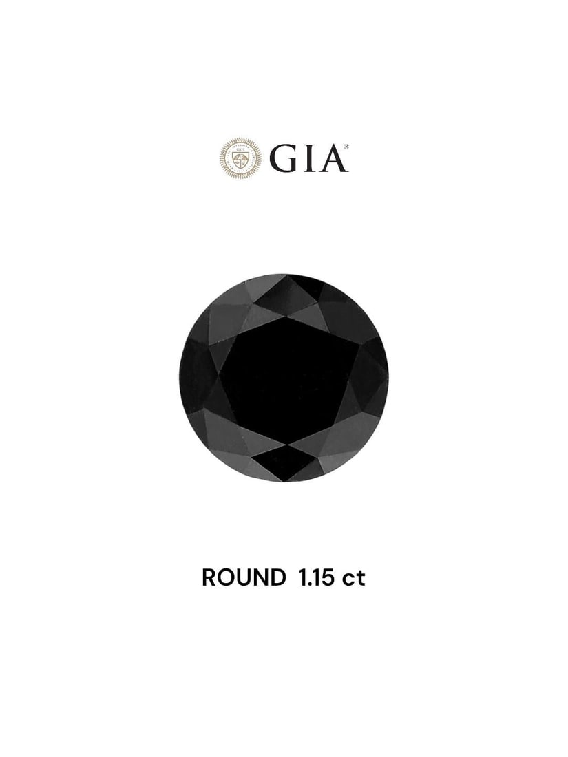 Loose Diamond - ROUND 1.15ct Fancy Black VVS2: Loose Diamond - ROUND 1.15ct Fancy Black VVS2 Source: Natural Shape: ROUND Carats: 1.15 Color: Fancy Black Certification: GIA Video: