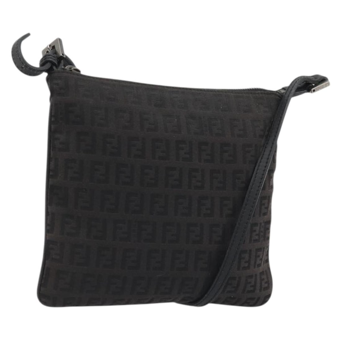Fendi Zucchino Canvas Silver Black Shoulder Bag Italy: Fendi Zucchino Canvas Silver Black Shoulder Bag Italy This FENDI Zucchino Canvas Shoulder Bag features a silver and black exterior with the iconic Zucchino pattern. Designed for women, the bag is craf