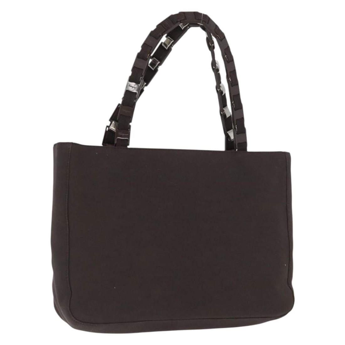Brown Nylon Handbag by Salvatore Ferragamo for Women: Brown Nylon Handbag by Salvatore Ferragamo for Women This Salvatore Ferragamo women's handbag is crafted from brown nylon and features a compact, practical design. Made in Italy, the bag includes a to