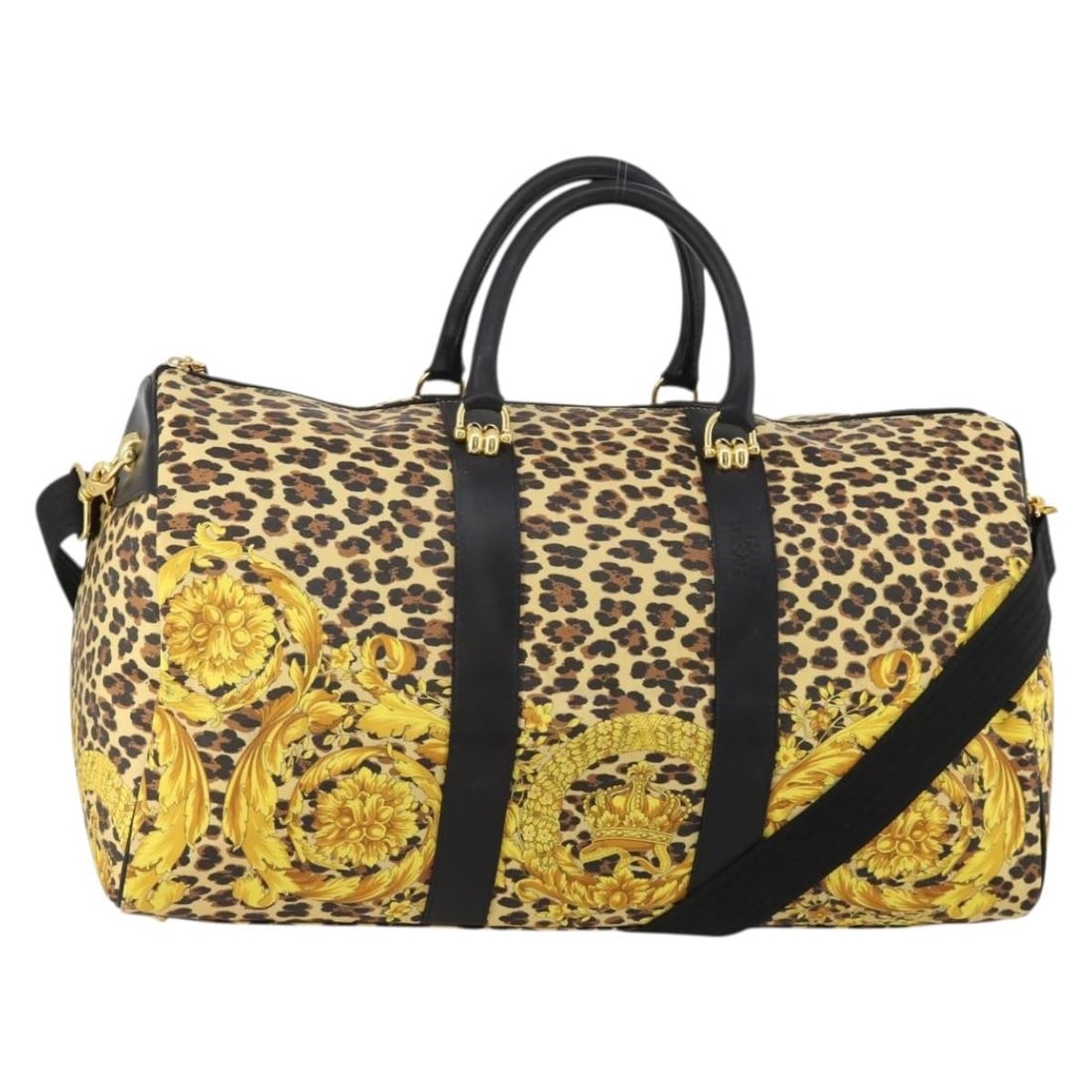 Gianni Versace 2 Way Boston Bag Yellow Gold PVC Leather (1 of 18)