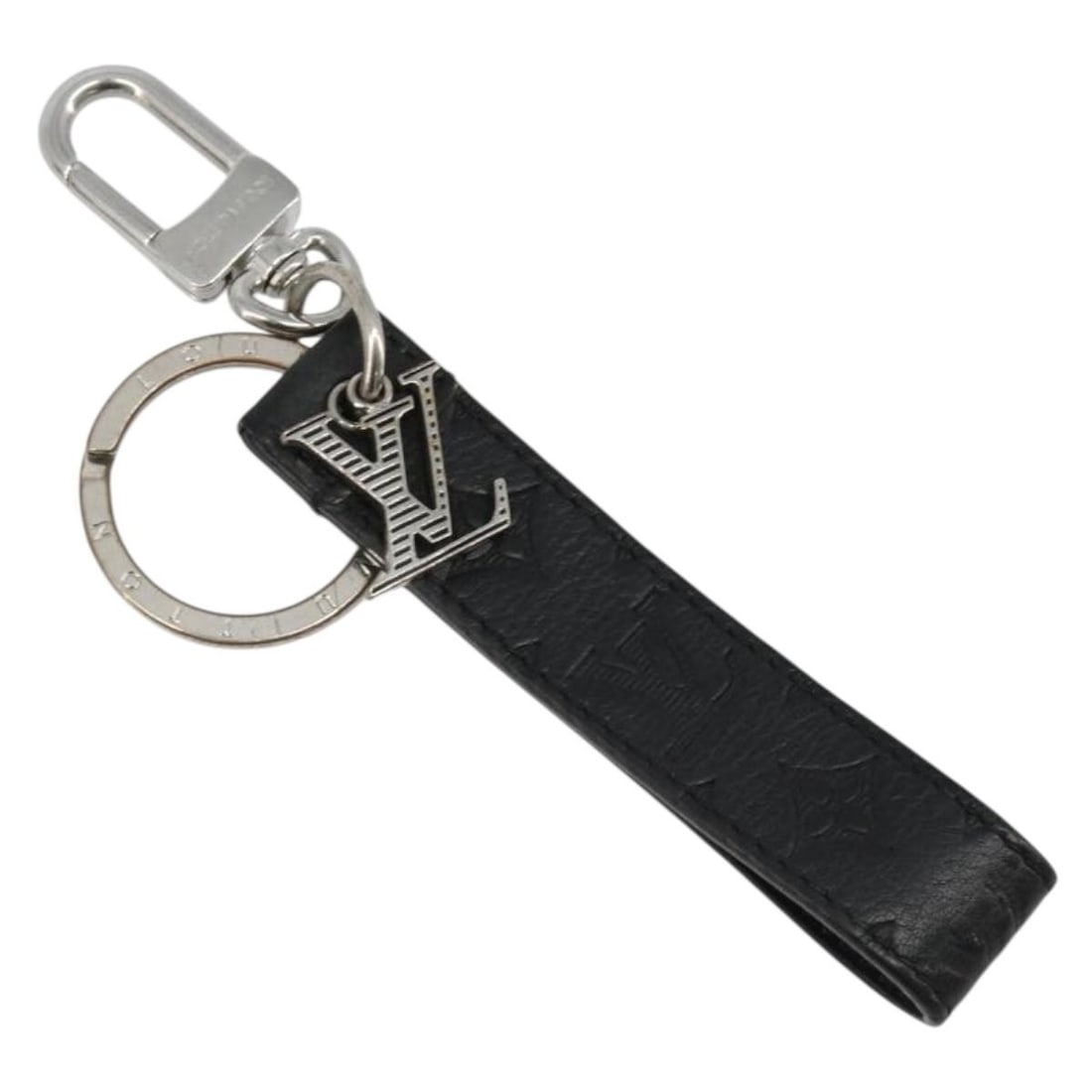 Louis Vuitton M01298 Monogram Shadow Canvas Key Holder Black: Louis Vuitton M01298 Monogram Shadow Canvas Key Holder Black Black Louis Vuitton Monogram Shadow canvas key holder in Dragonne style, made in France. The item is heavily used and shows surface rubbing