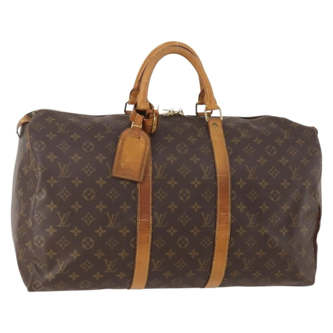 Louis Vuitton M41426 Keepall 50 Monogram Canvas Boston Bag: Louis Vuitton M41426 Keepall 50 Monogram Canvas Boston Bag Louis Vuitton Keepall 50 Boston Bag in Monogram Canvas, made in France. This women's bag features the classic Monogram exterior and comes wit