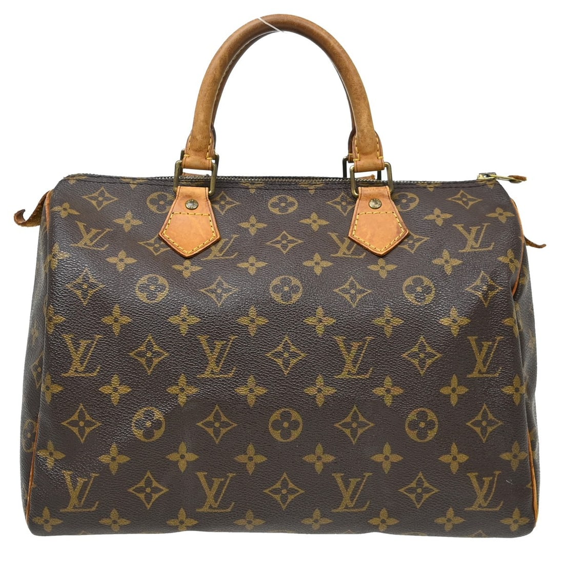 Louis Vuitton Speedy 30 Monogram Canvas Satchel M41526 France: Louis Vuitton Speedy 30 Monogram Canvas Satchel M41526 France Vintage Louis Vuitton Speedy 30 handbag in brown monogram canvas with double leather handles and a zip closure. Made in France, this satch