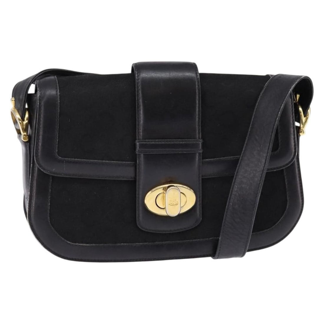 CELINE Sulky Canvas Shoulder Bag Black and Gold: CELINE Sulky Canvas Shoulder Bag Black and Gold CELINE C Sulky shoulder bag in black and gold canvas, made in Italy. This women's shoulder bag features a compact silhouette with a shoulder strap drop 