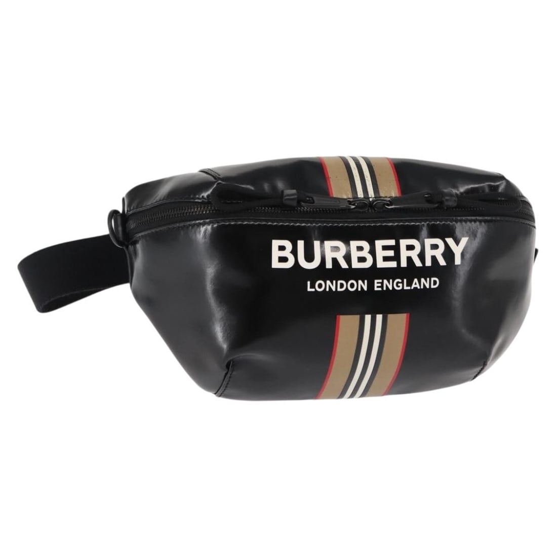 Burberry coated canvas body bag black silver Romania (1 of 18)