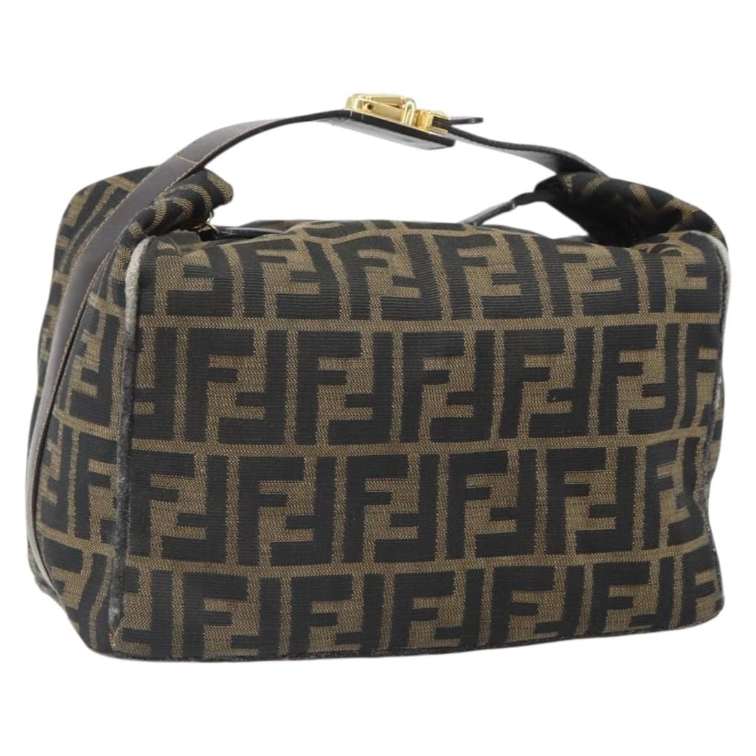 FENDI Zucca Canvas Handbag Black Brown Made in Italy: FENDI Zucca Canvas Handbag Black Brown Made in Italy FENDI Zucca Canvas Hand Bag in black and brown, made in Italy. It features a hand bag style with Zucca canvas construction and a handle drop of app