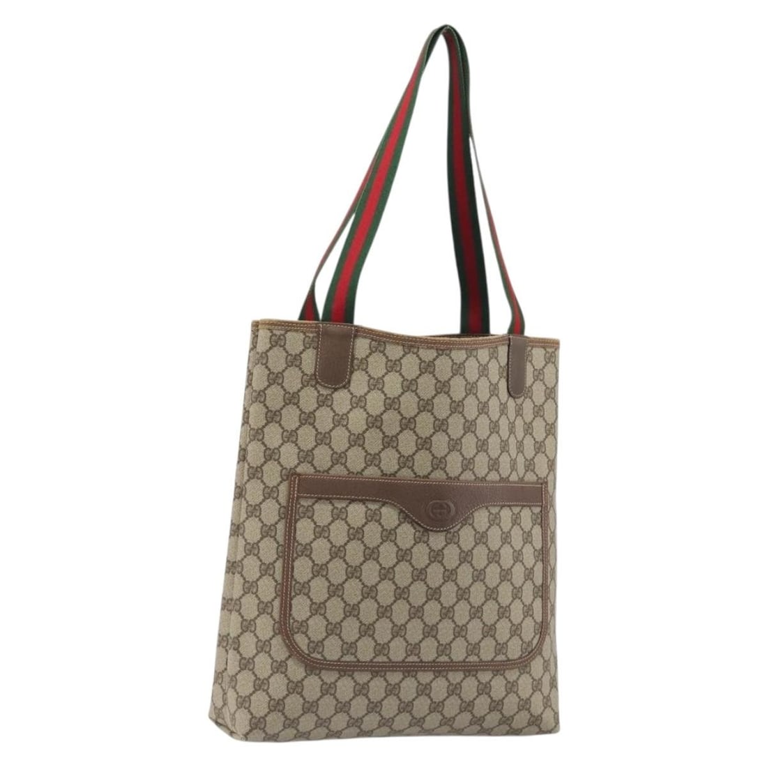 Gucci Sherry Line GG Supreme PVC Canvas Tote Bag Beige Gold: Gucci Sherry Line GG Supreme PVC Canvas Tote Bag Beige Gold This Gucci Sherry Line tote bag is made of PVC leather and GG canvas in a beige and gold colorway. It features a structured tote style with 