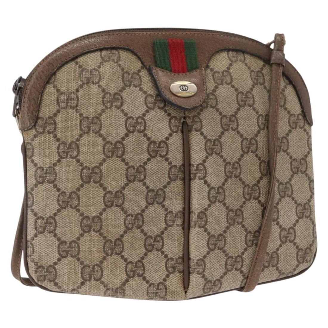 Gucci 904 02 047 GG Supreme Sherry Web Shoulder Bag Beige PVC: Gucci 904 02 047 GG Supreme Sherry Web Shoulder Bag Beige PVC Gucci GG Supreme Web Sherry Line shoulder bag in beige and gold PVC leather with GG canvas. This women's bag is made in Italy and features