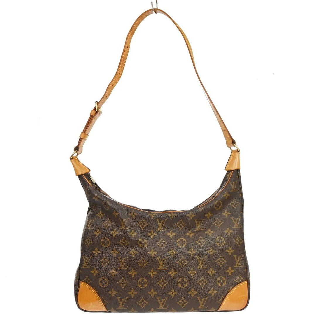 Louis Vuitton Boulogne 35 Monogram Canvas Shoulder Bag M51260: Louis Vuitton Boulogne 35 Monogram Canvas Shoulder Bag M51260 Vintage Louis Vuitton Boulogne 35 shoulder bag in brown Monogram canvas with leather trim and a beige leather lining. This women's shoulde
