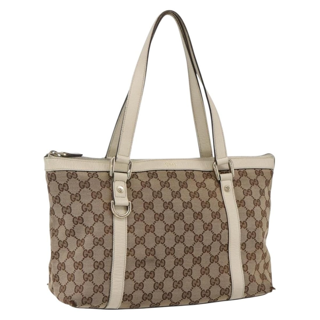 GUCCI 141470 Beige Gold GG Canvas Womens Tote: GUCCI 141470 Beige Gold GG Canvas Womens Tote This Gucci tote bag is crafted from GG Canvas in a beige and gold colorway. Made in Italy, it features a structured tote bag style with a handle drop of a